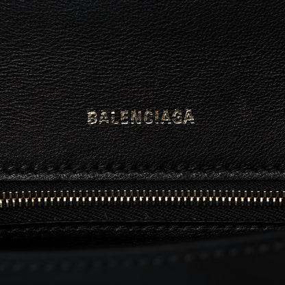 Balenciaga Shiny Box Calfskin Graffiti Logo Small Hourglass Top Handle Bag Black 6 of 10