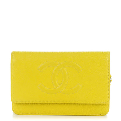 Chanel Caviar Timeless Wallet on Chain WOC Yellow 1 of 8