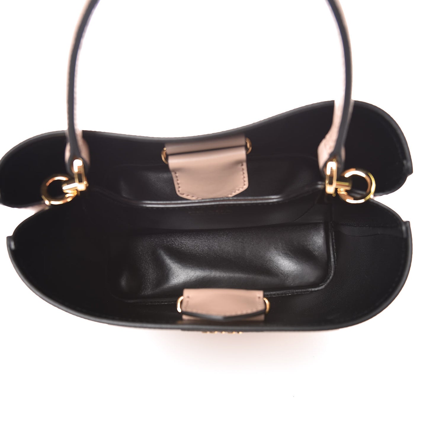 Saffiano Cuir Medium Panier Bucket Bag Cipria Black