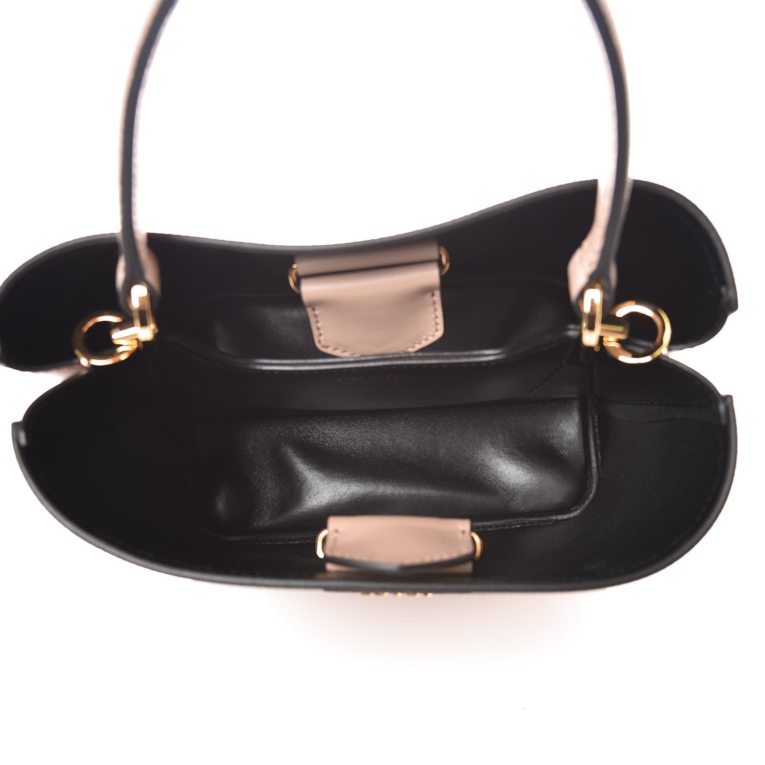 Prada Saffiano Cuir Medium Panier Bucket Bag Cipria Black 7 of 11
