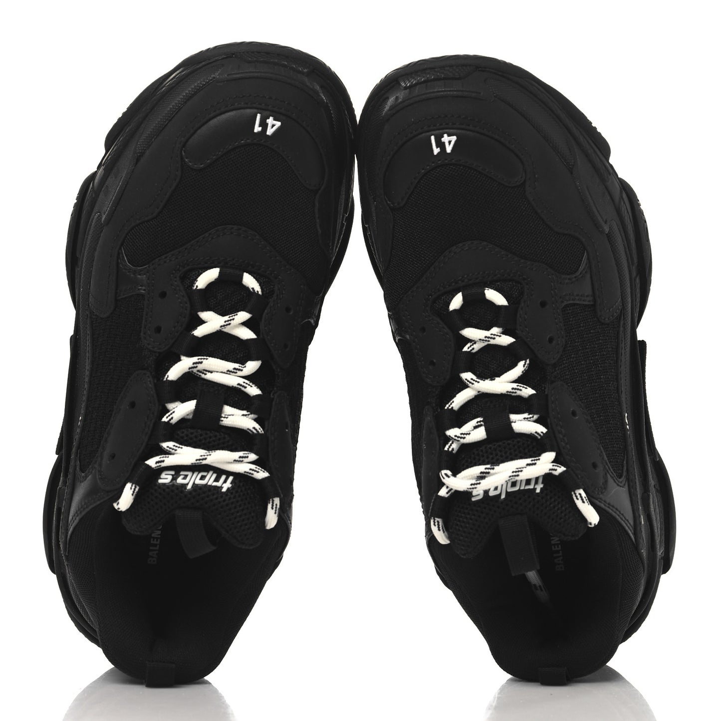 Fabric Mesh Womens Triple S Sneakers 41 Black