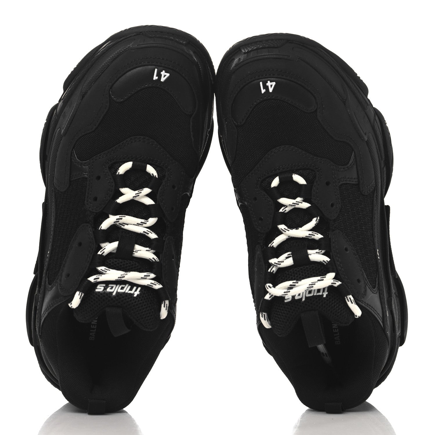 Balenciaga Fabric Mesh Womens Triple S Sneakers 41 Black 2 of 8