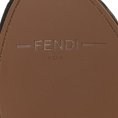 Fendi Fabric Jacquard Nappa FF Slippers 39 Tobacco Moro Black 7 of 8