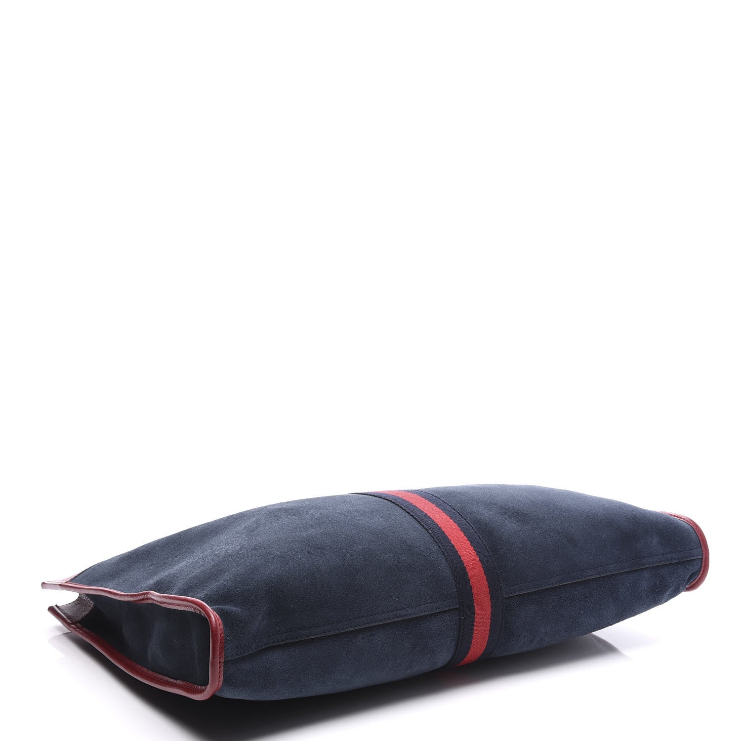 Gucci Suede Calfskin Large Rajah Chain Tote New Blue Romantic Cherry 4 of 13