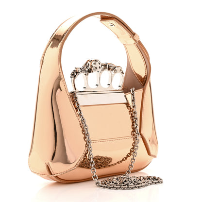 Alexander McQueen Metallic Jeweled Mini Hobo Bag Copper 3 of 12