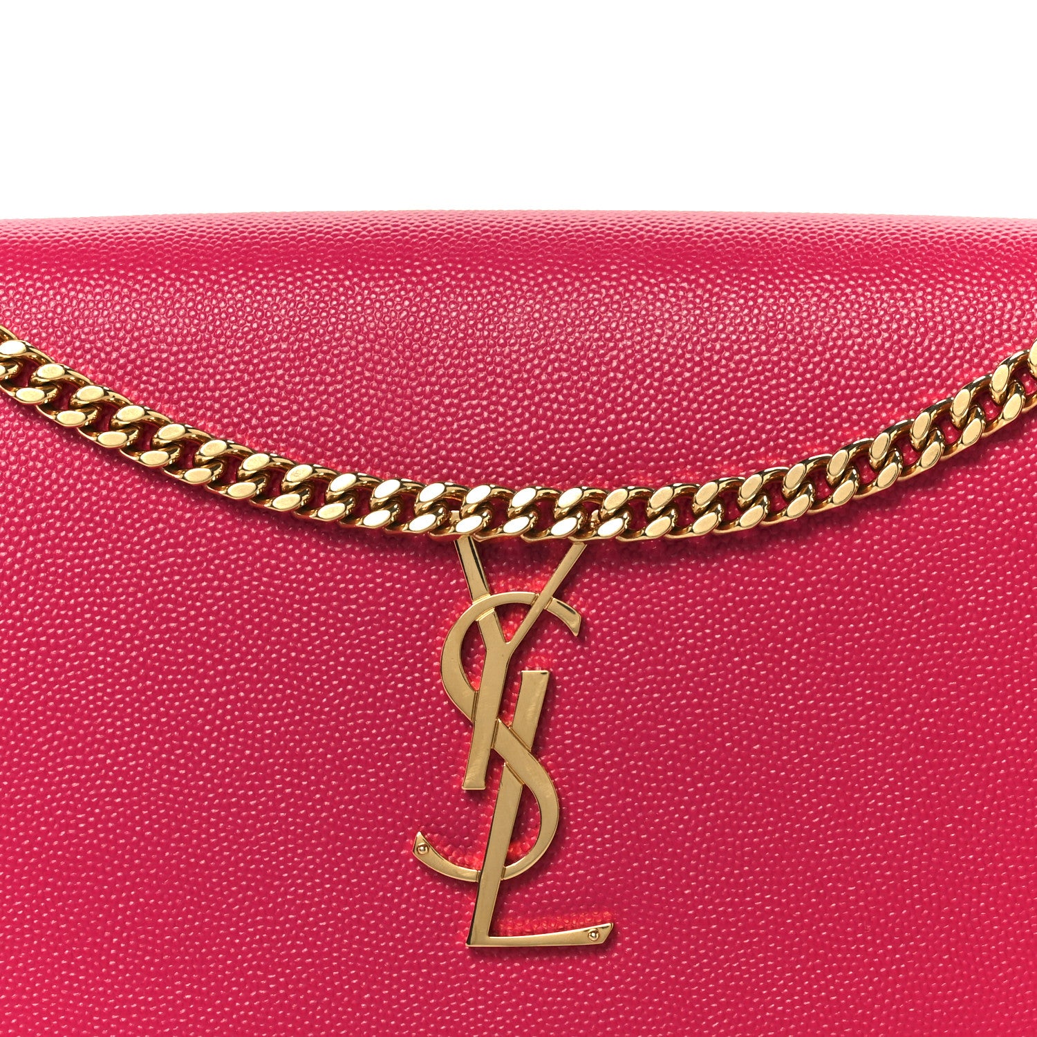 Saint Laurent Grain De Poudre Monogram Chain Wallet Bubblegum Bubblegum 7 of 9
