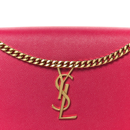 Saint Laurent Grain De Poudre Monogram Chain Wallet Bubblegum Bubblegum 7 of 9