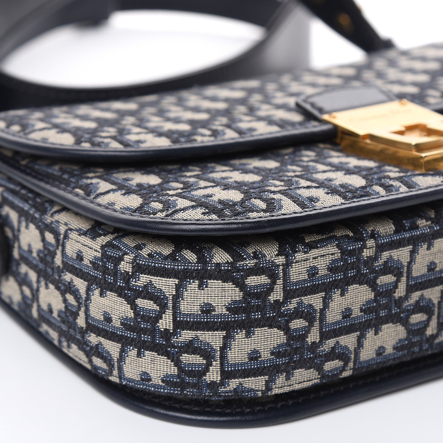 Christian Dior Oblique Flap Bag Navy Blue 8 of 12