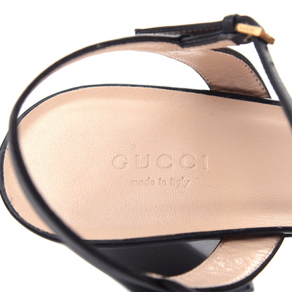 Gucci Lifford Calfskin GG Marmont Ankle Wrap 75mm Sandals 40.5 Black 8 of 11