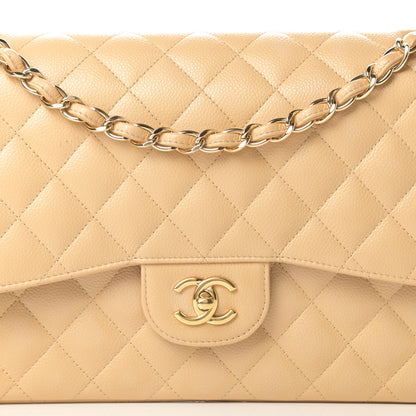 Chanel Caviar Quilted Jumbo Double Flap Beige Clair 8 of 15
