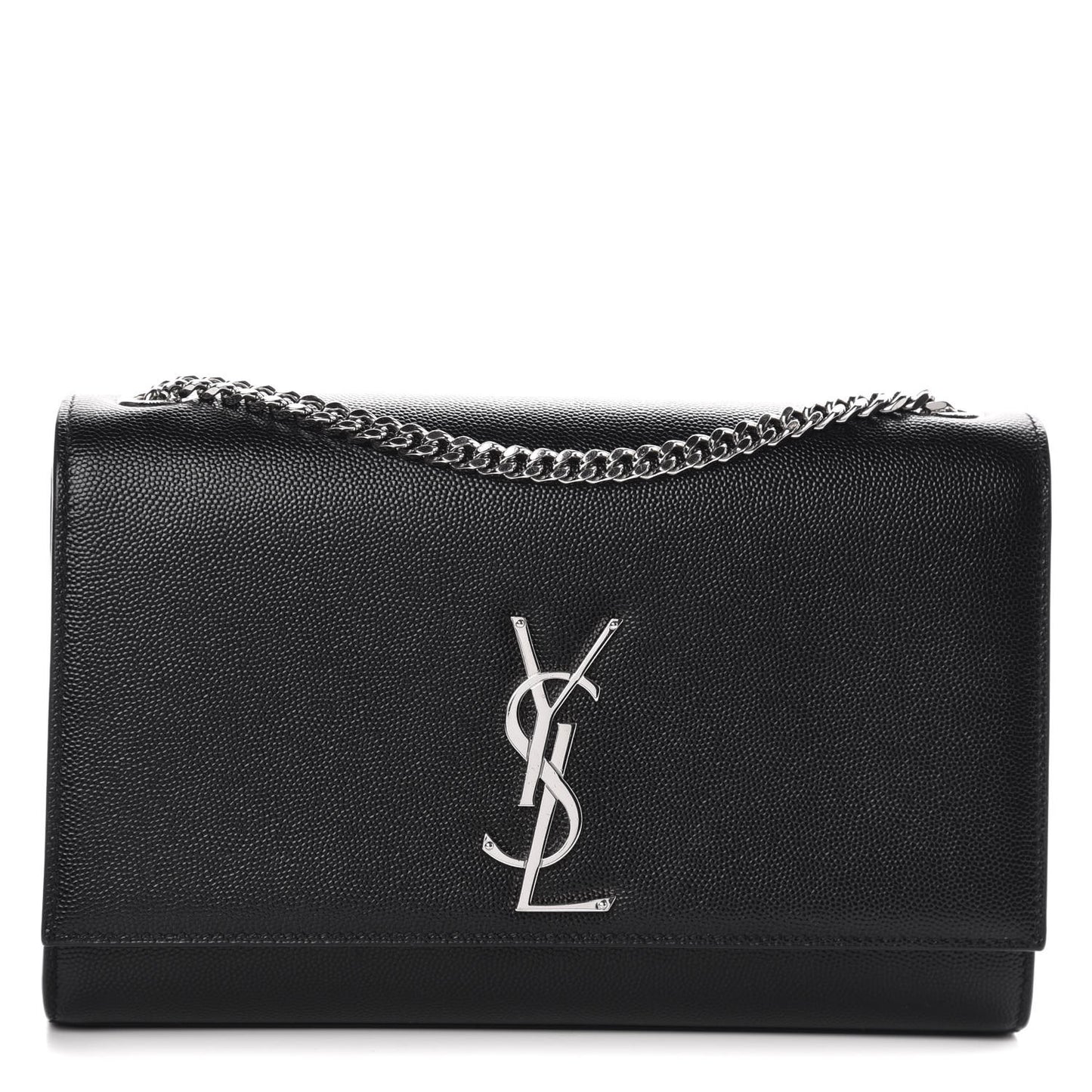 Grain De Poudre Medium Classic Monogram Kate Satchel Black