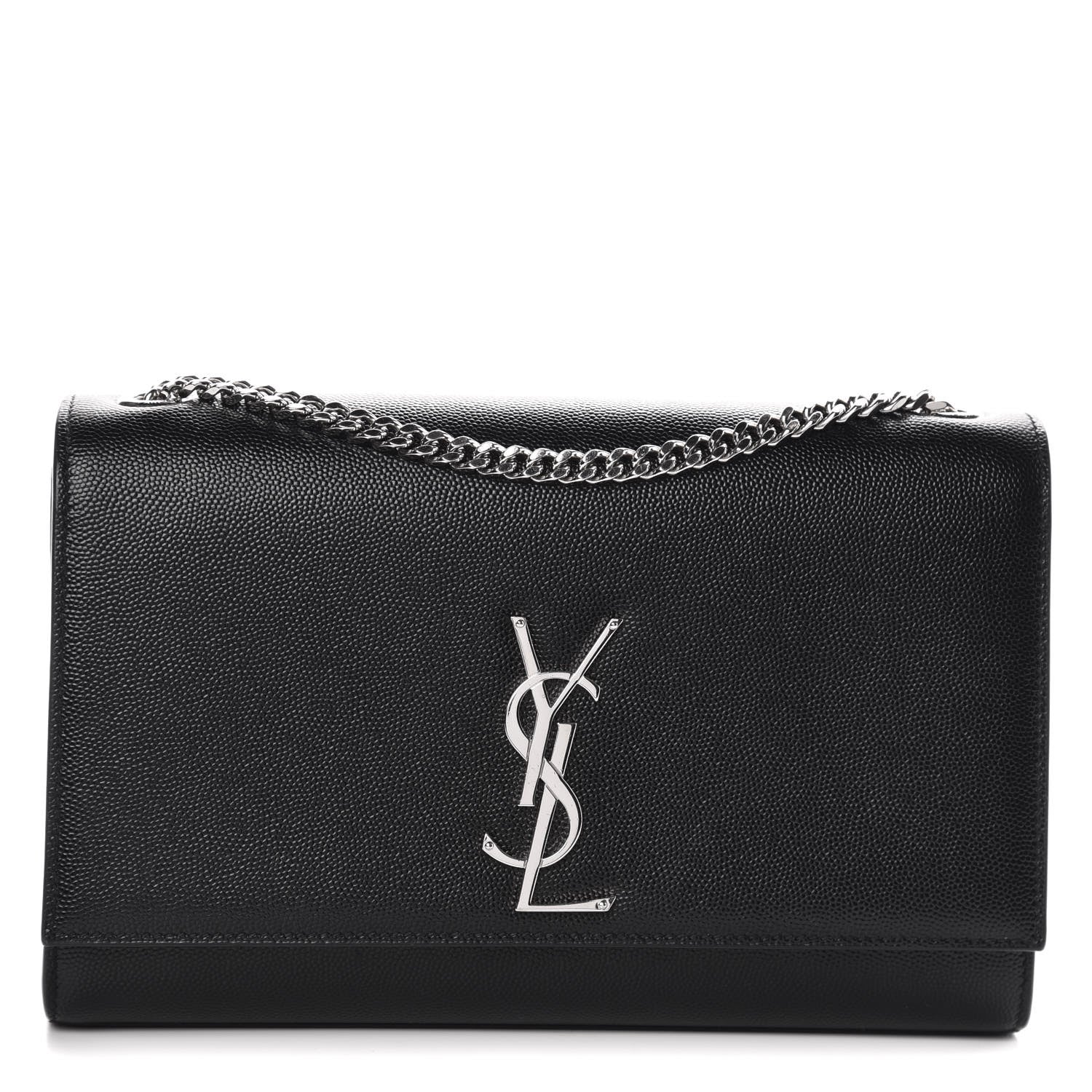 Saint Laurent Grain De Poudre Medium Classic Monogram Kate Satchel Black 1 of 10