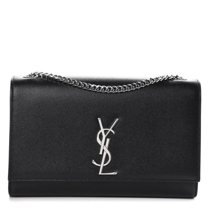 Saint Laurent Grain De Poudre Medium Classic Monogram Kate Satchel Black 1 of 10