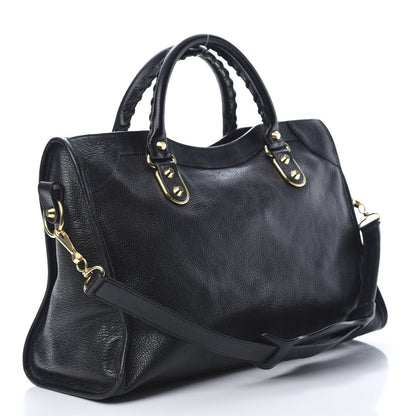 Balenciaga Chevre Gold Metallic Edge Hardware City Black 3 of 13
