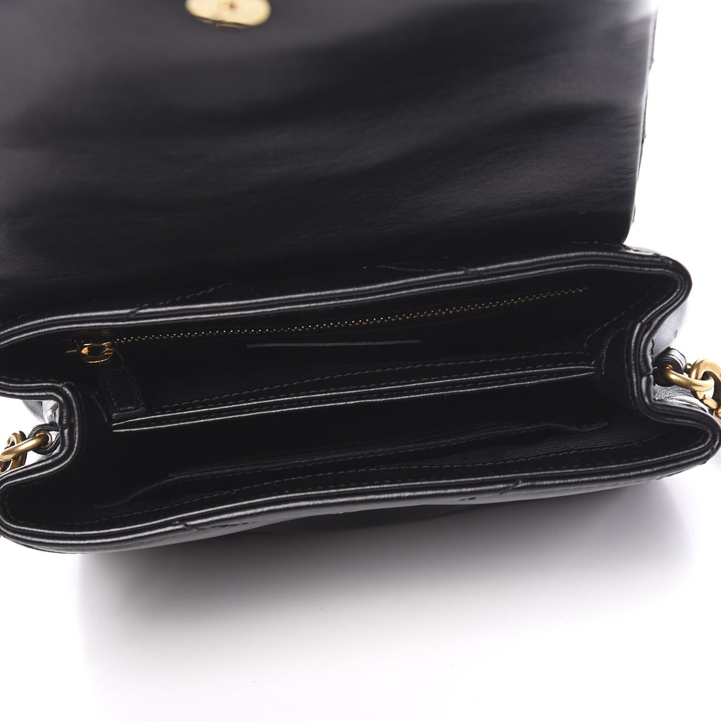 Calfskin Y Quilted Monogram Toy Loulou Crossbody Bag Black