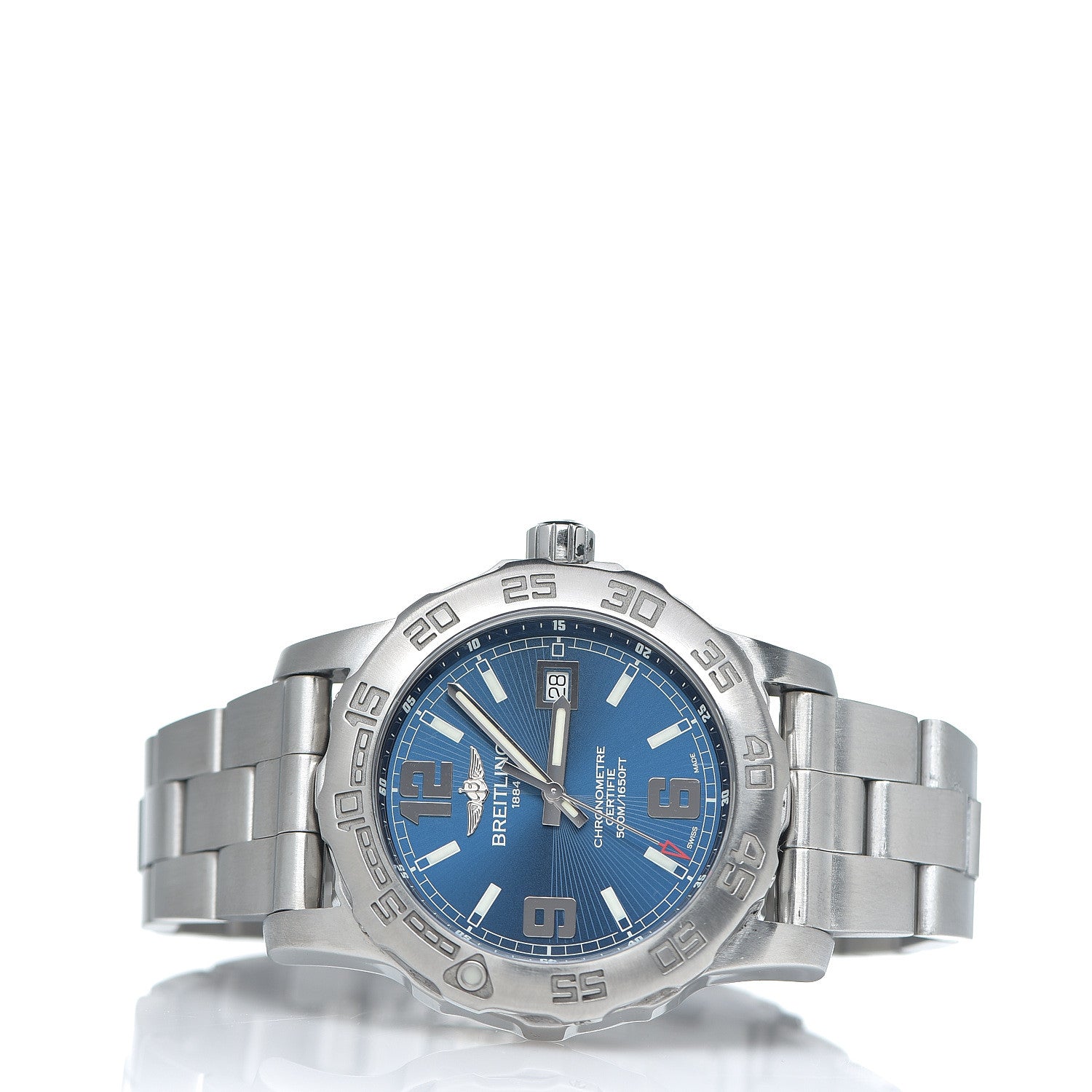 Breitling Stainless Steel 44mm Colt Ocean Chronometer Quartz Watch Blue A74387 2 of 5