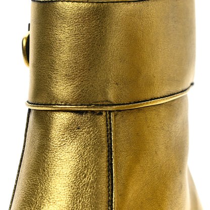 Saint Laurent Patent Calfskin Miles 30 Ankle Boots 41 Gold 10 of 11