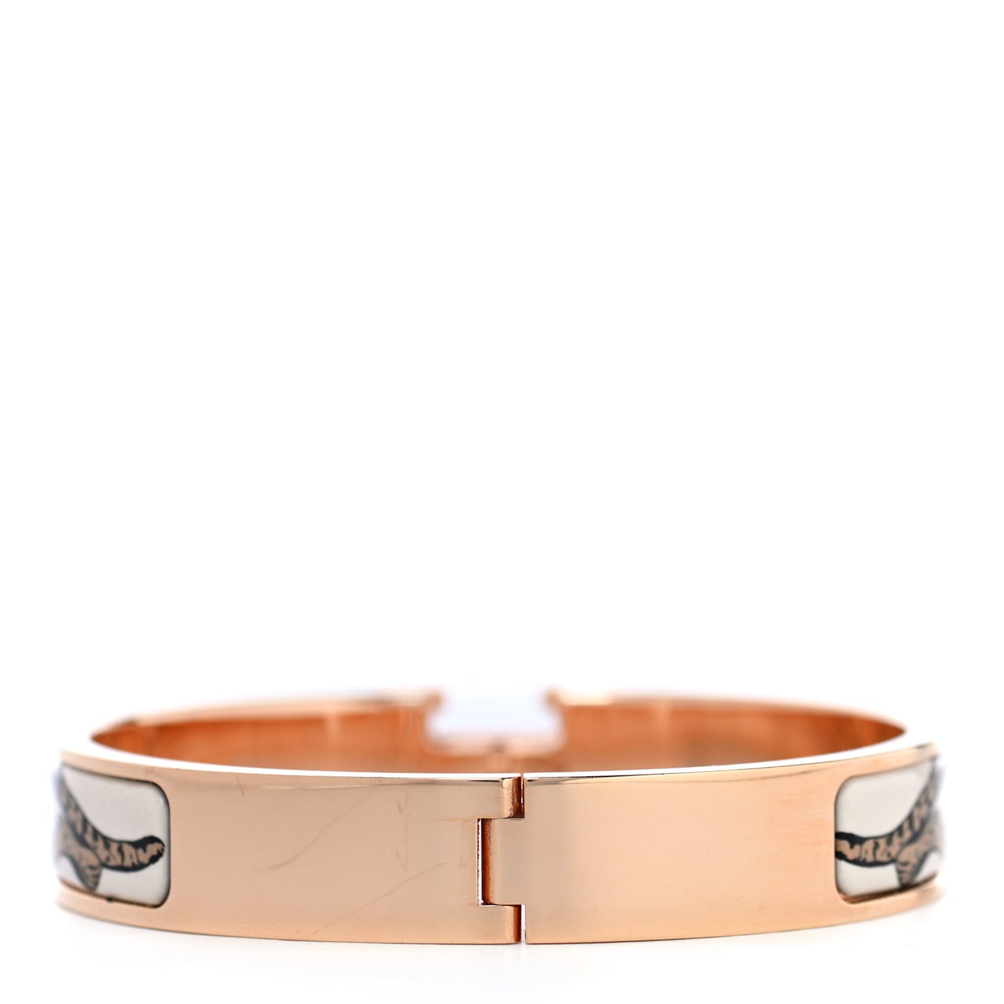 Enamel Narrow Print Guepards Clic Clac H Bracelet PM Sable