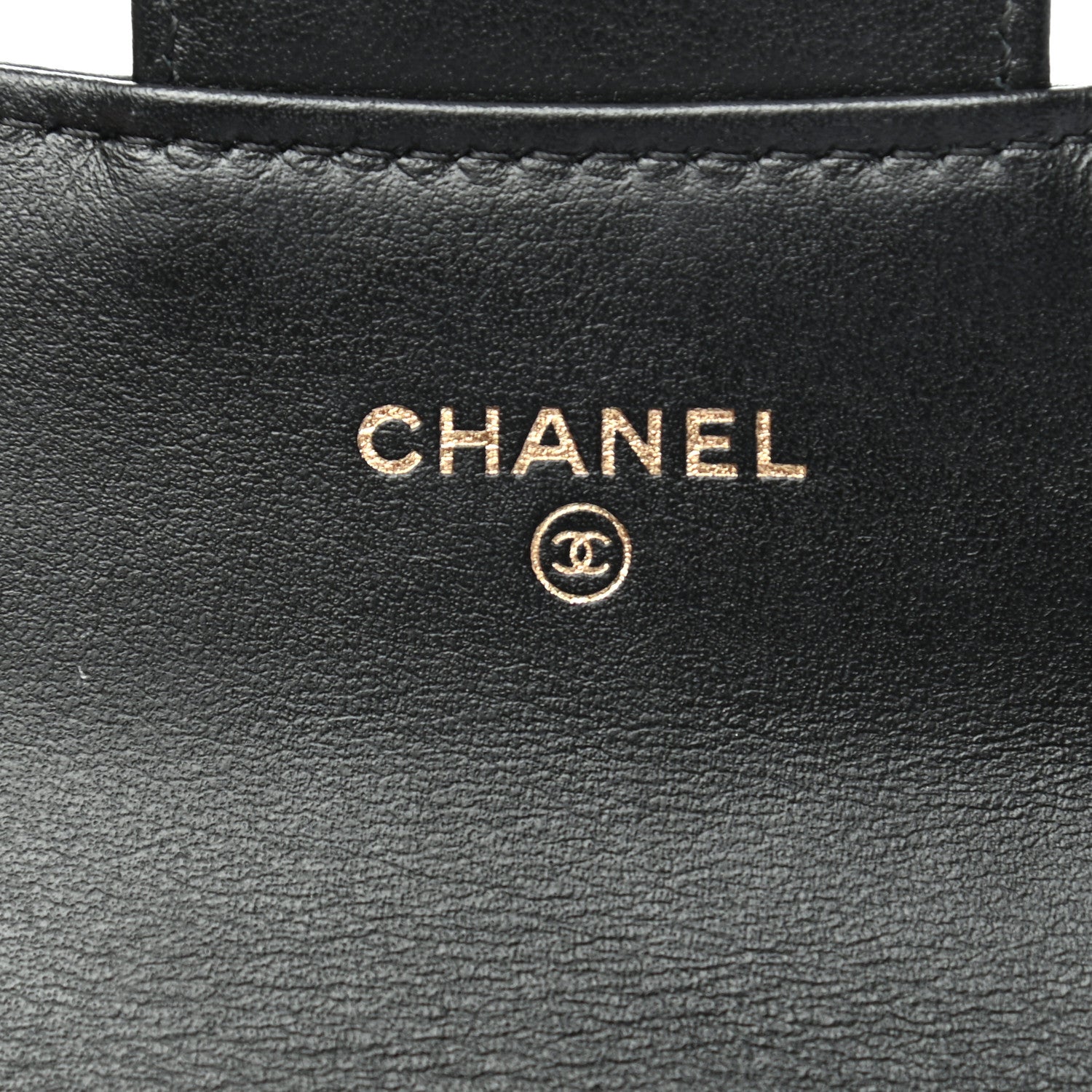 Chanel Sheepskin Chevron Quilted Reissue Card Holder Wallet Black 6 of 7
