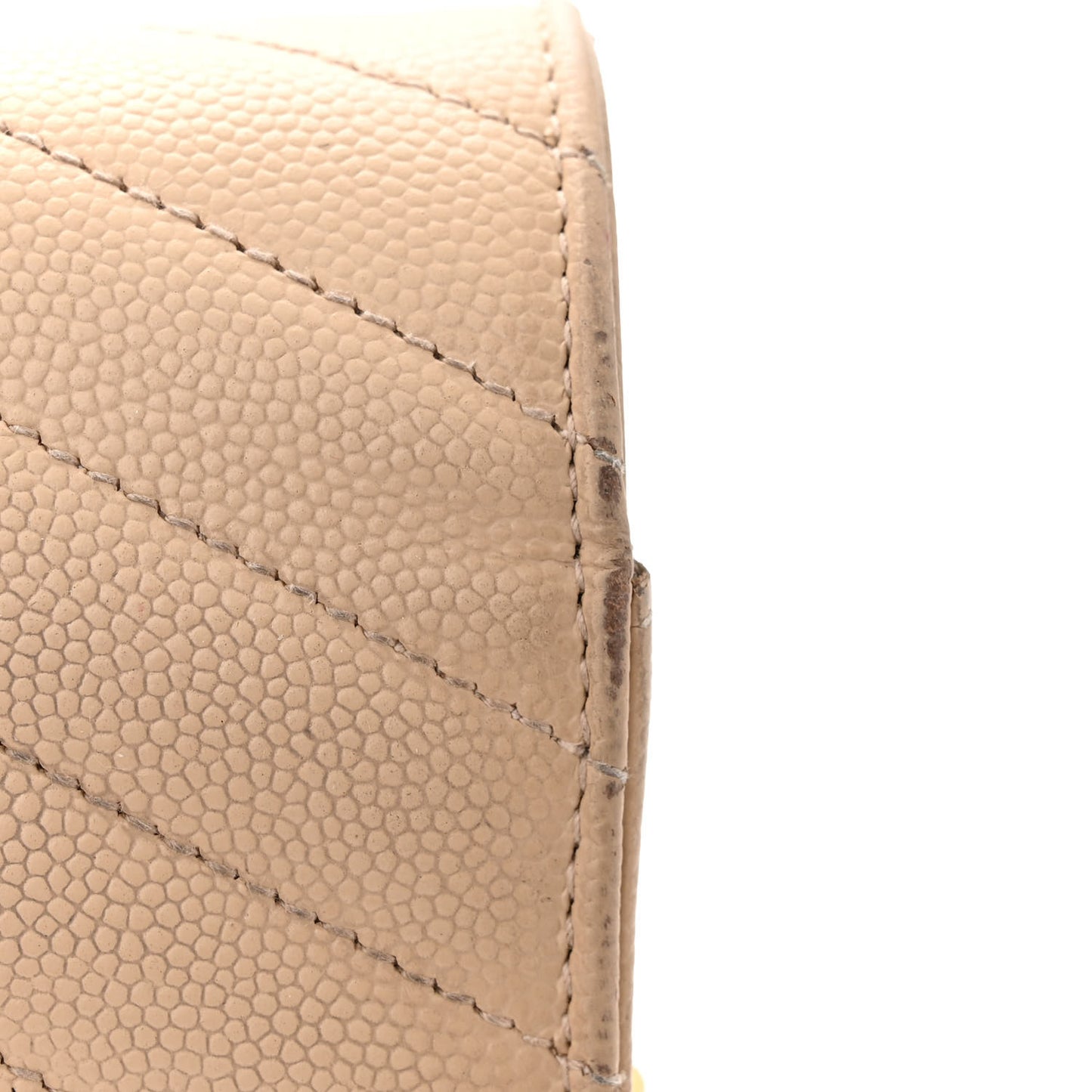Grain De Poudre Matelasse Chevron Monogram Chain Wallet Dark Beige