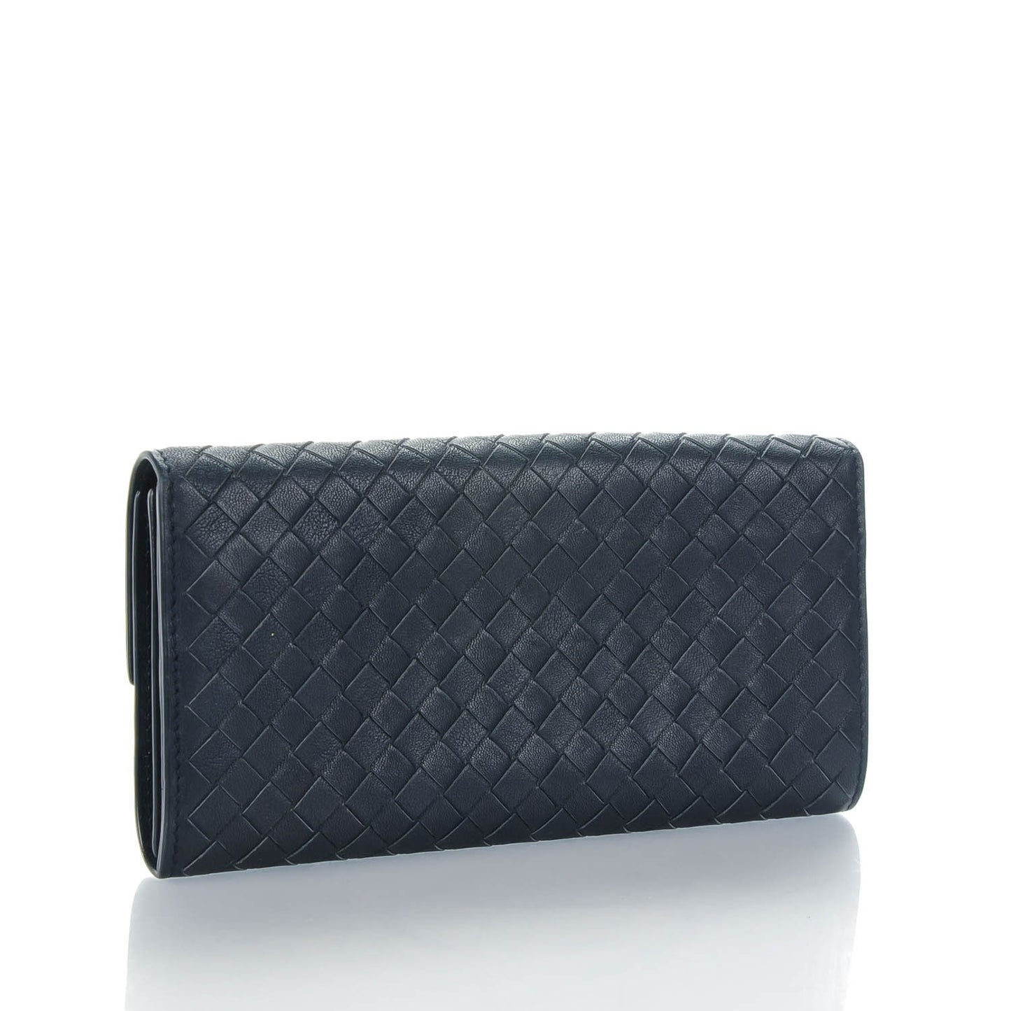 Nappa Intrecciato Continental Flap Wallet Prusse