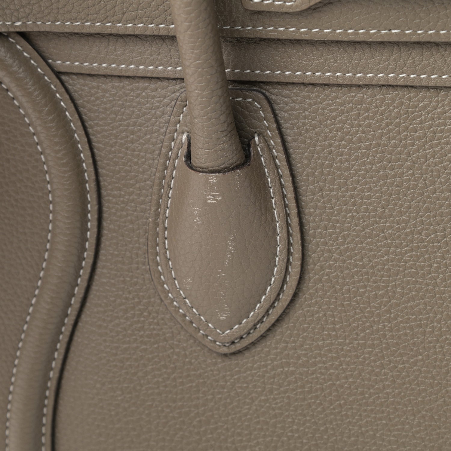 Celine Drummed Calfskin Micro Luggage Souris 12 of 14