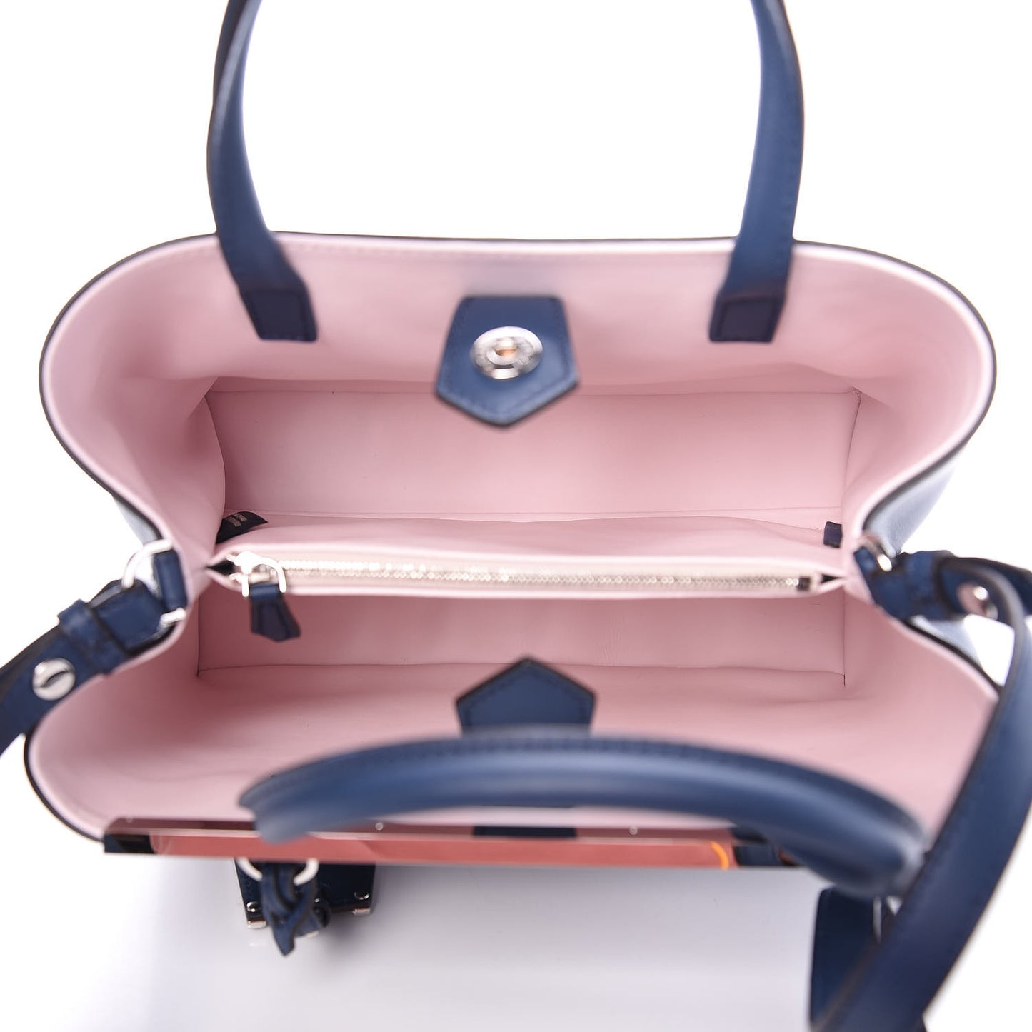 Vitello Dolce Century Petite 2Jours Tote Blue Rosa Doll