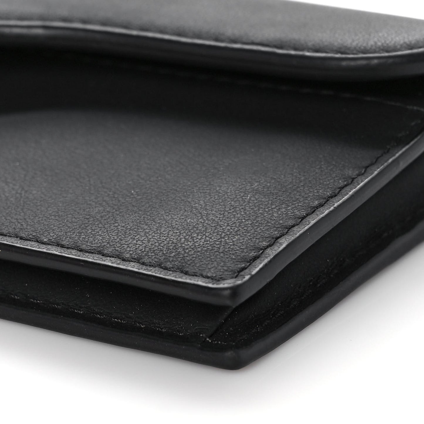 Ultra Matte Calfskin Saddle Card Holder Black