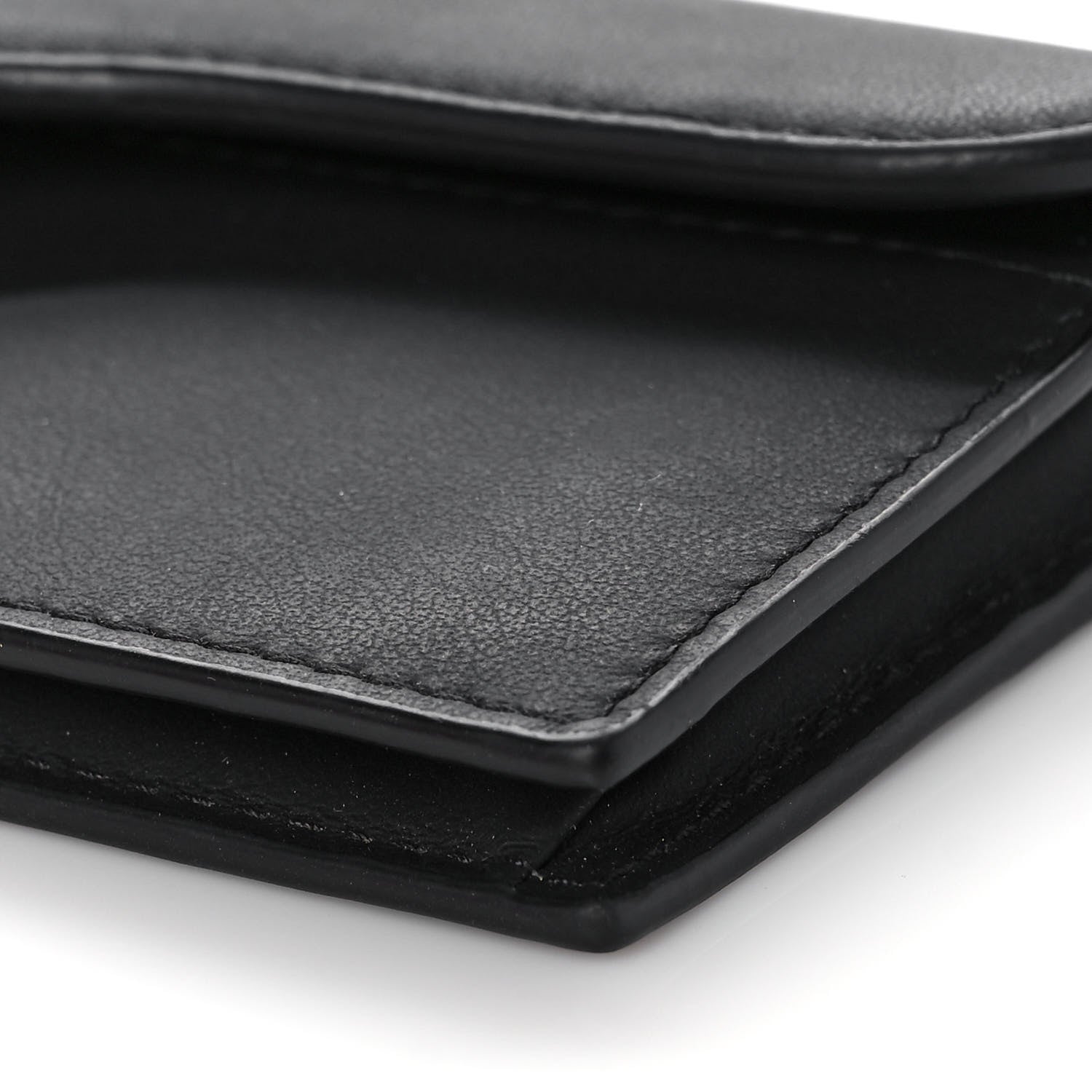 Christian Dior Ultra Matte Calfskin Saddle Card Holder Black 10 of 11