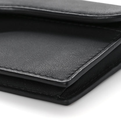 Christian Dior Ultra Matte Calfskin Saddle Card Holder Black 10 of 11
