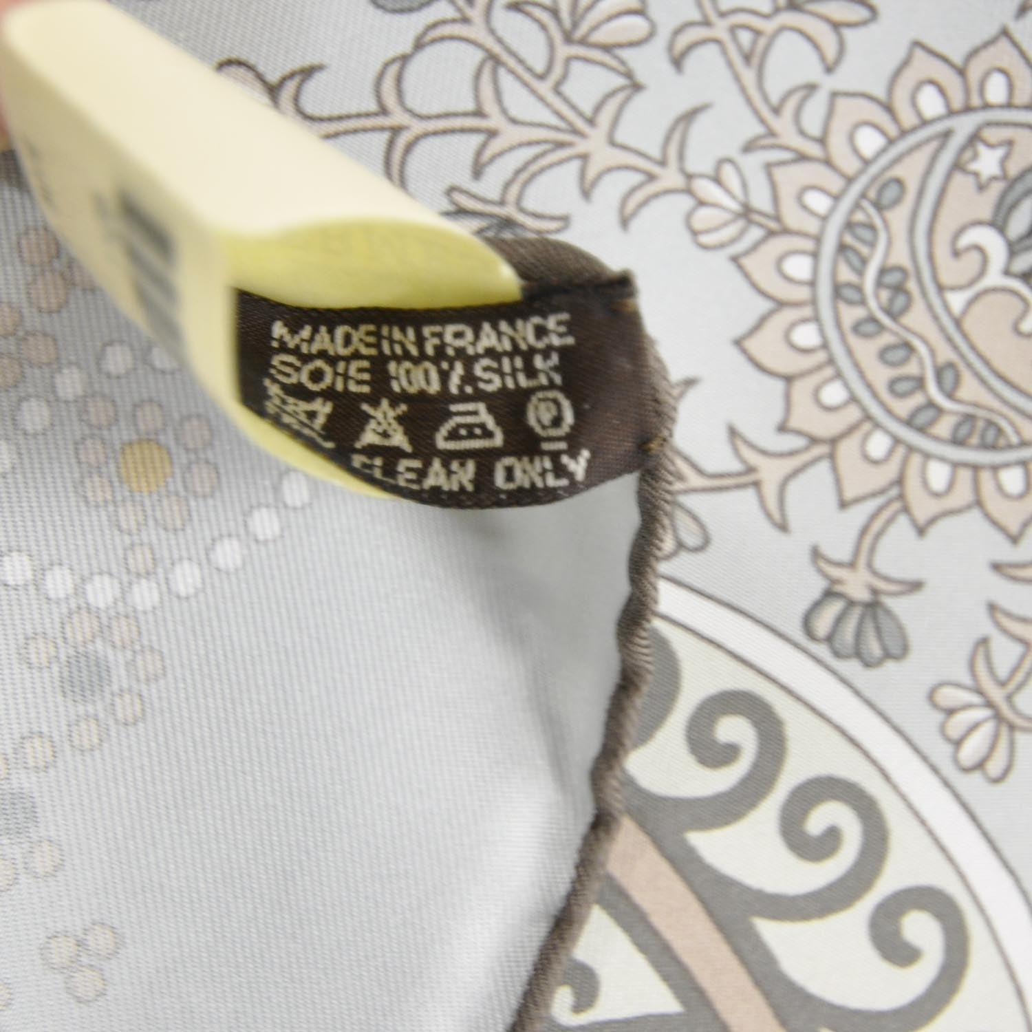 Hermes Silk L Arbre De Vie Scarf 90 Grey 5 of 6