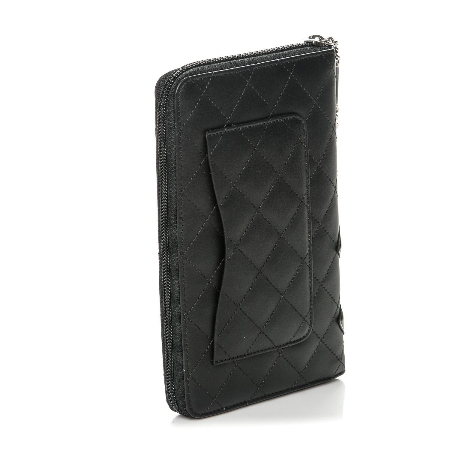 Chanel Calfskin Cambon Zip Around Organizer Wallet Black 3 of 8