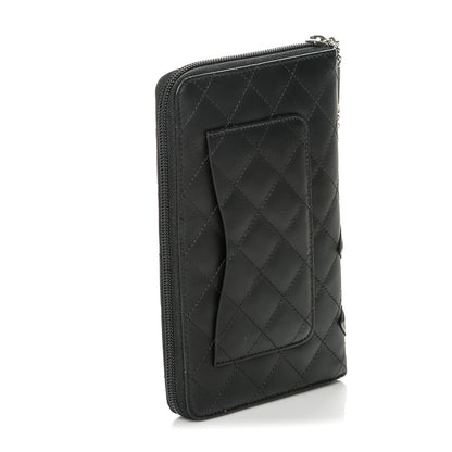 Chanel Calfskin Cambon Zip Around Organizer Wallet Black 3 of 8