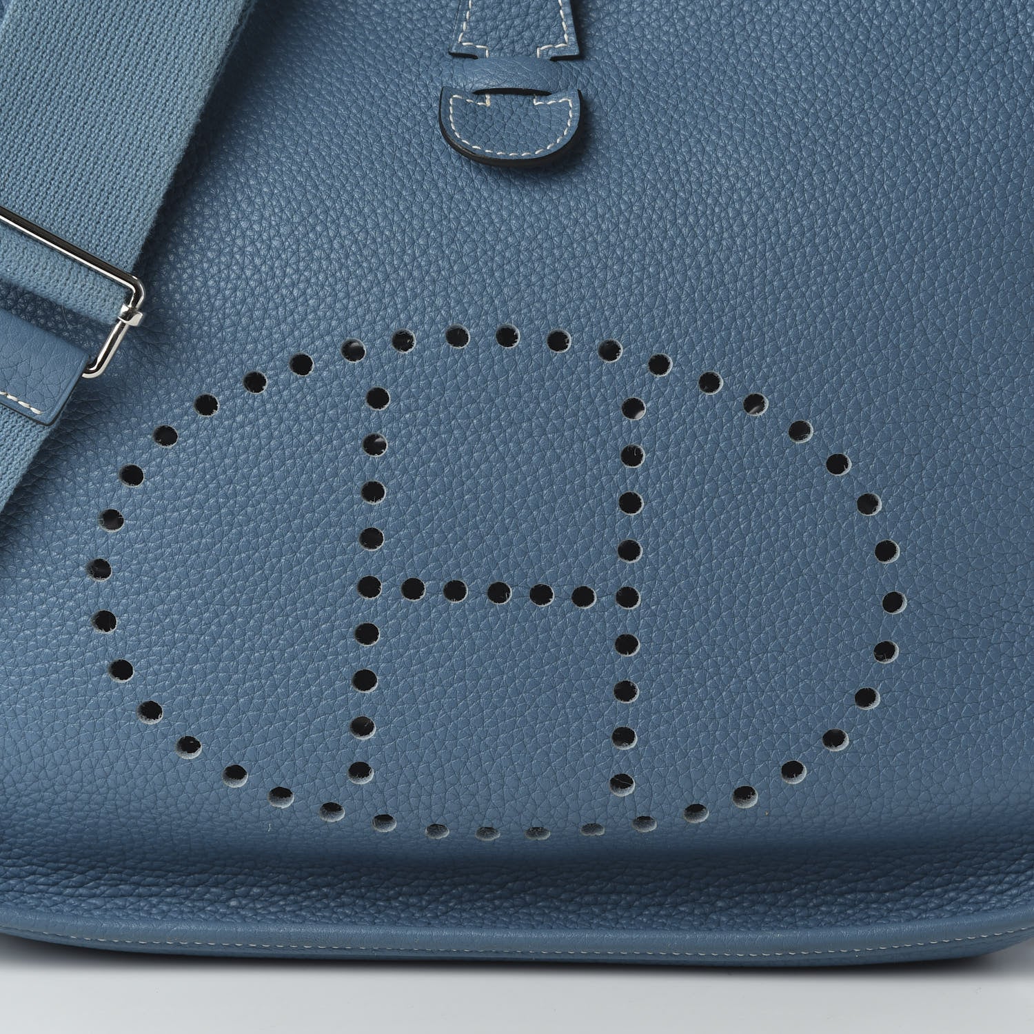 Hermes Taurillon Clemence Evelyne III GM Blue Jean 9 of 9