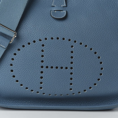 Hermes Taurillon Clemence Evelyne III GM Blue Jean 9 of 9