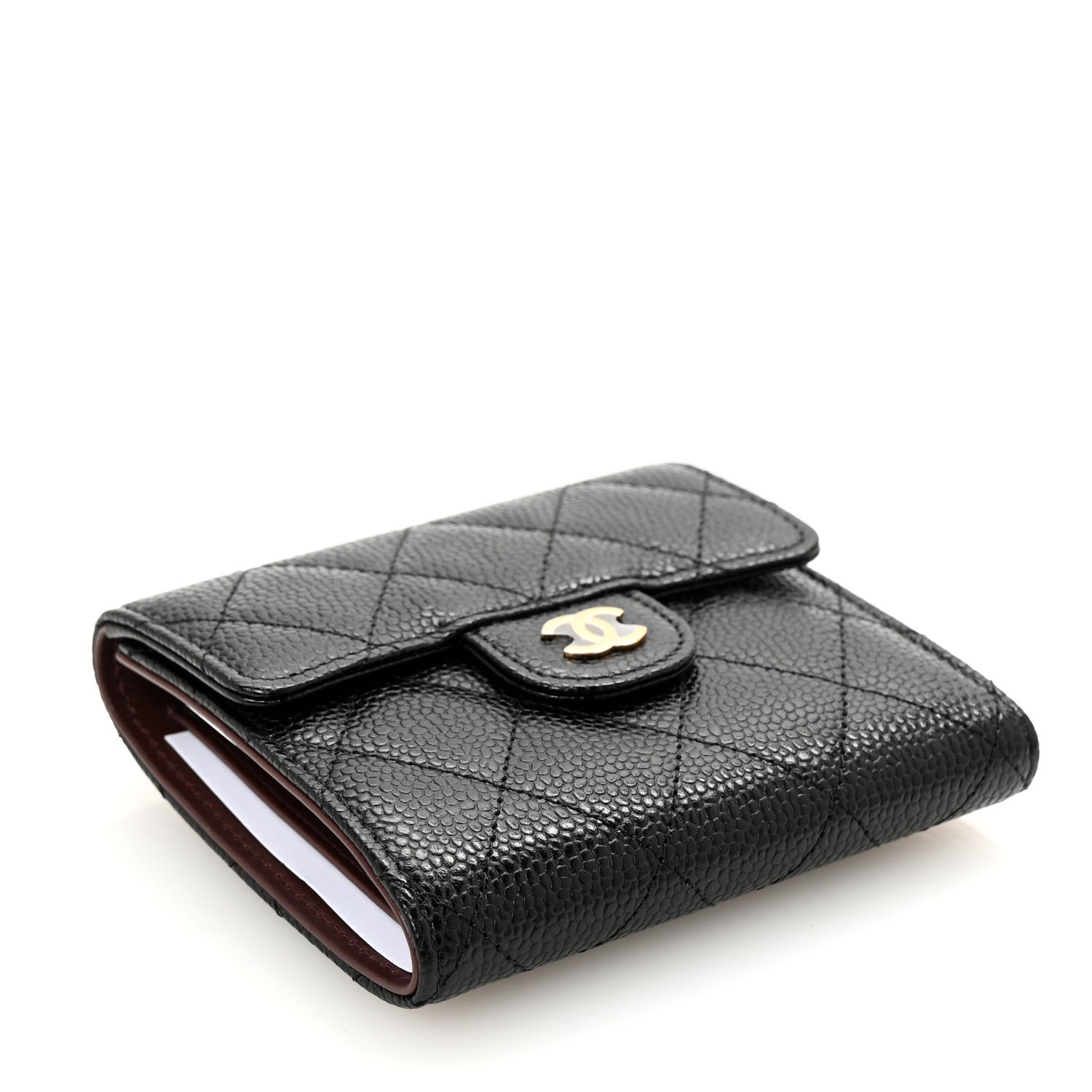 Chanel Caviar Quilted Compact Flap Wallet Black 4 of 9