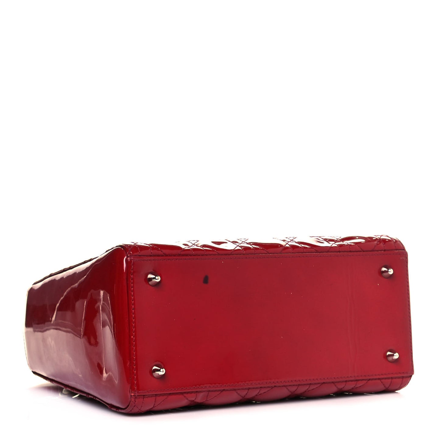 Patent Cannage Medium Lady Dior Red