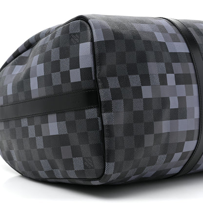 Louis Vuitton Damier Graphite Pixel Keepall Bandouliere 50 Gris 9 of 9