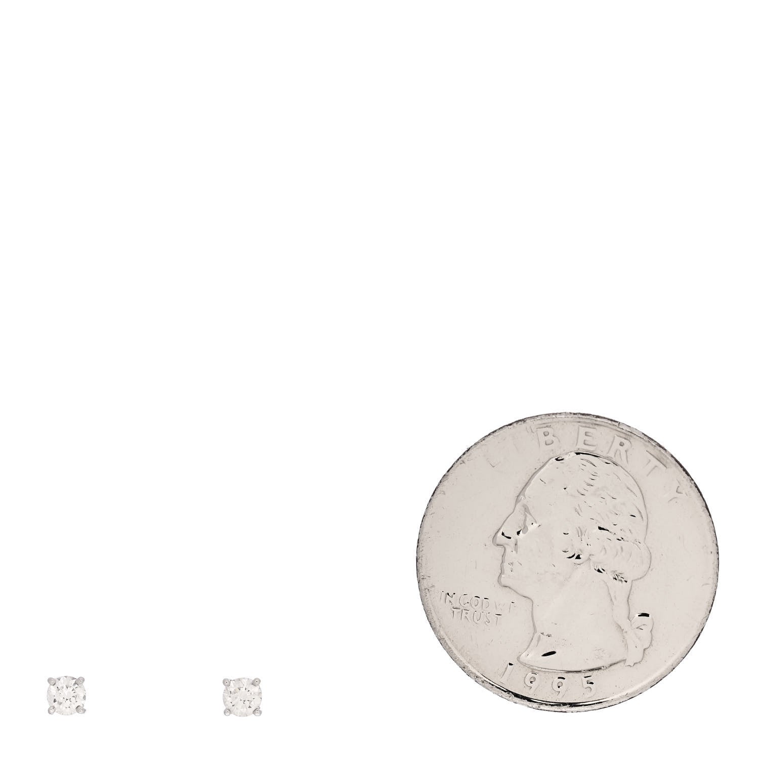 Tiffany Platinum Diamond .22ctw Solitaire Earrings 2 of 5