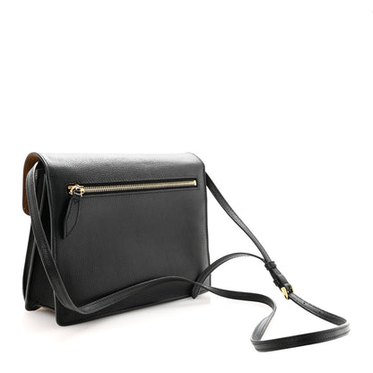 Burberry Derby Calfskin House Check Small Macken Crossbody Bag Black Black 3 of 10