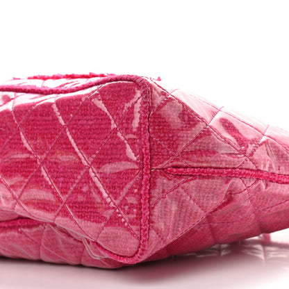 Chanel Vinyl Quilted Funny Tweed Tote Fuchsia 11 of 12