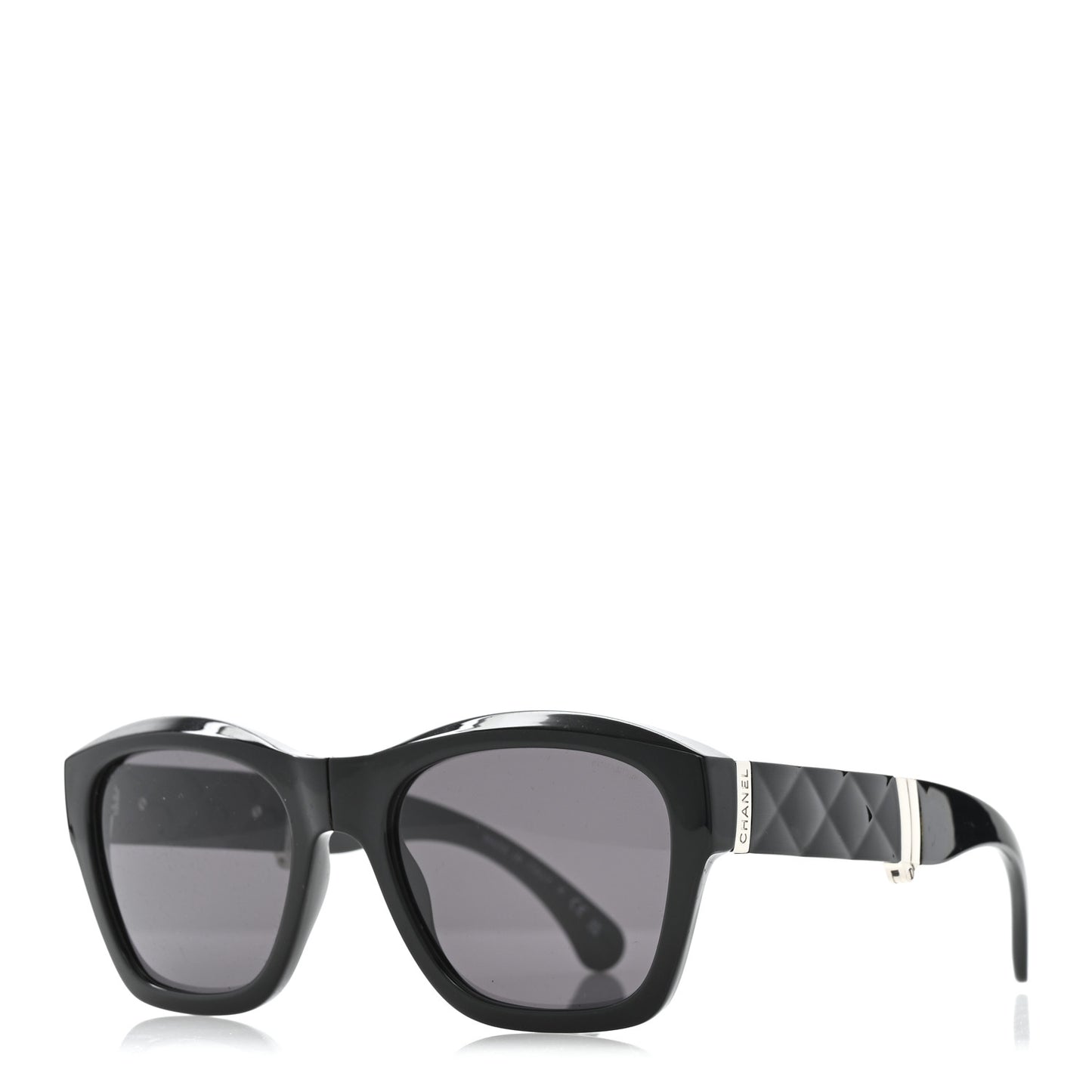Acetate Metal Crystal Square Folding Sunglasses 6055-B Black