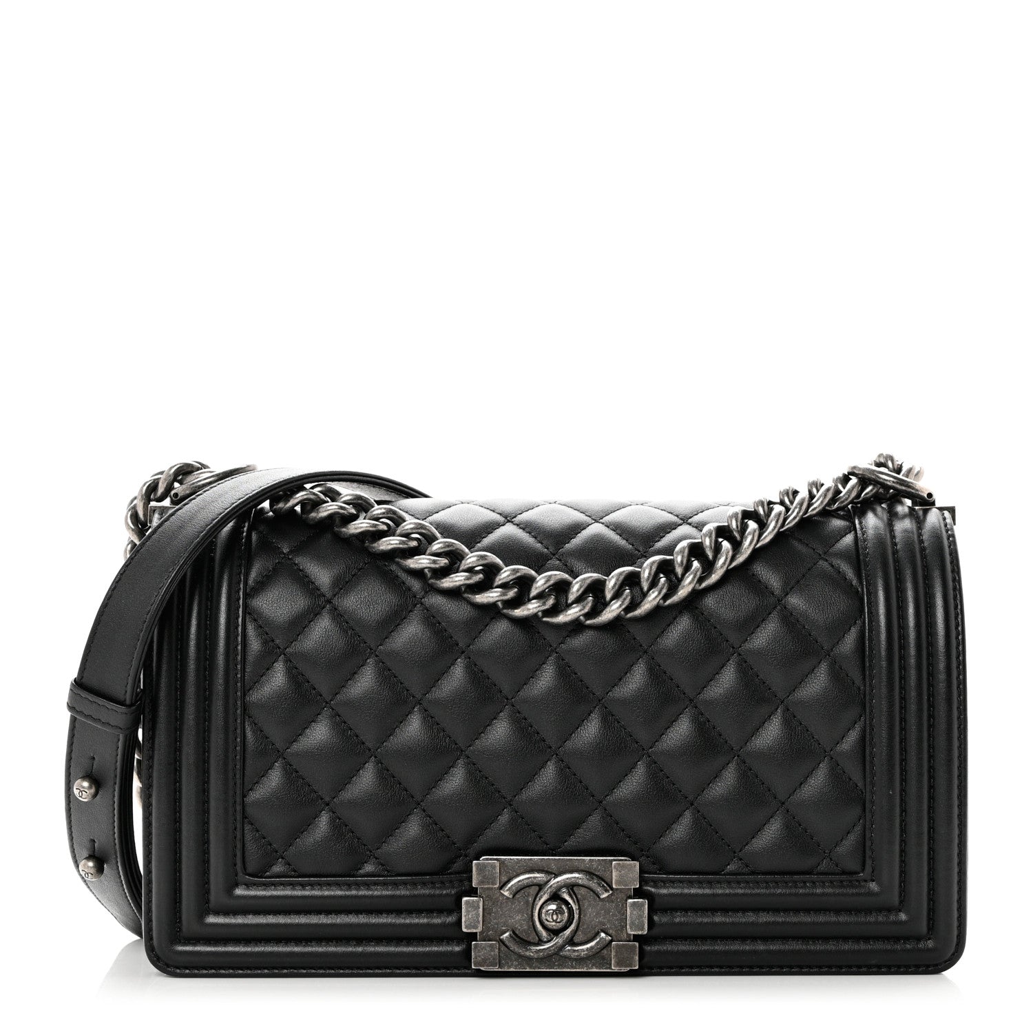 Chanel Calfskin Quilted Medium Boy Flap Black 1 of 9