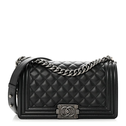 Chanel Calfskin Quilted Medium Boy Flap Black 1 of 9