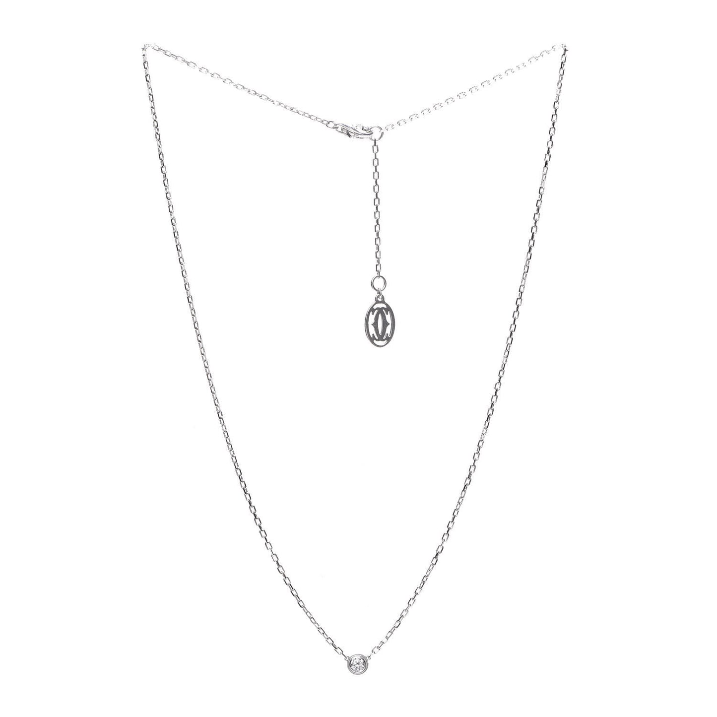 18K White Gold Diamond SM D'Amour Pendant Necklace