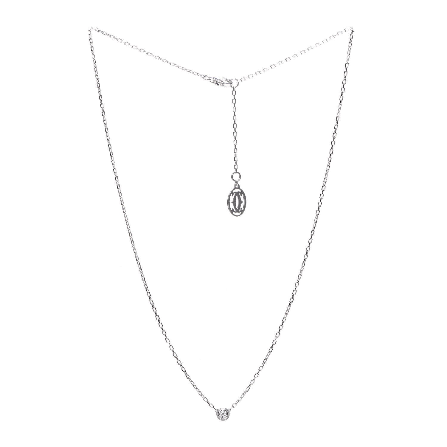 Cartier 18K White Gold Diamond SM D'Amour Pendant Necklace 3 of 5