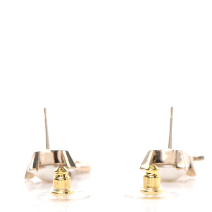 Chanel Crystal Pearl CC Drop Earrings Gold 3 of 4