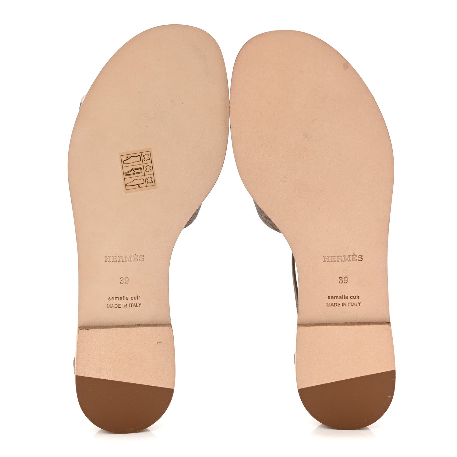 Hermes Epsom Santorini Sandals 39 Etoupe 6 of 9
