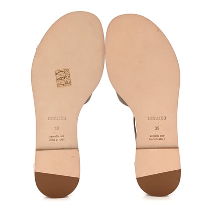 Hermes Epsom Santorini Sandals 39 Etoupe 6 of 9