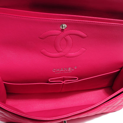 Chanel Lambskin Quilted Medium Double Flap Dark Pink 7 of 8